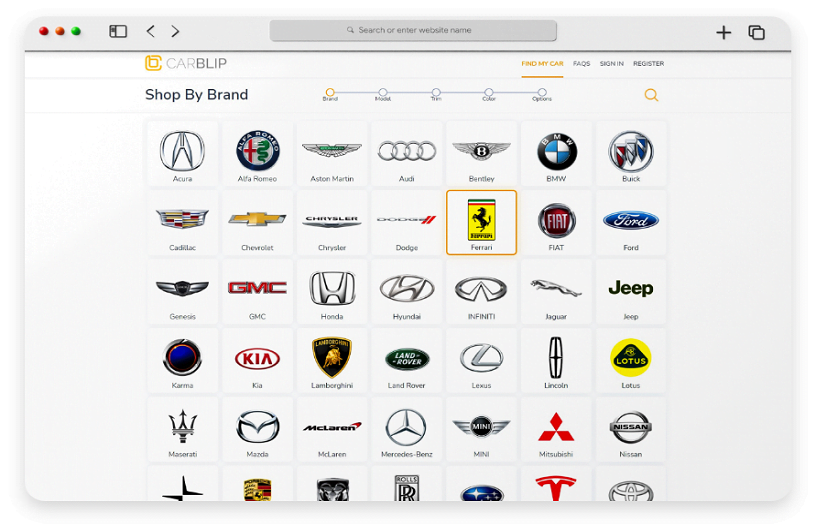 Albiorix Developed Car Shopping site