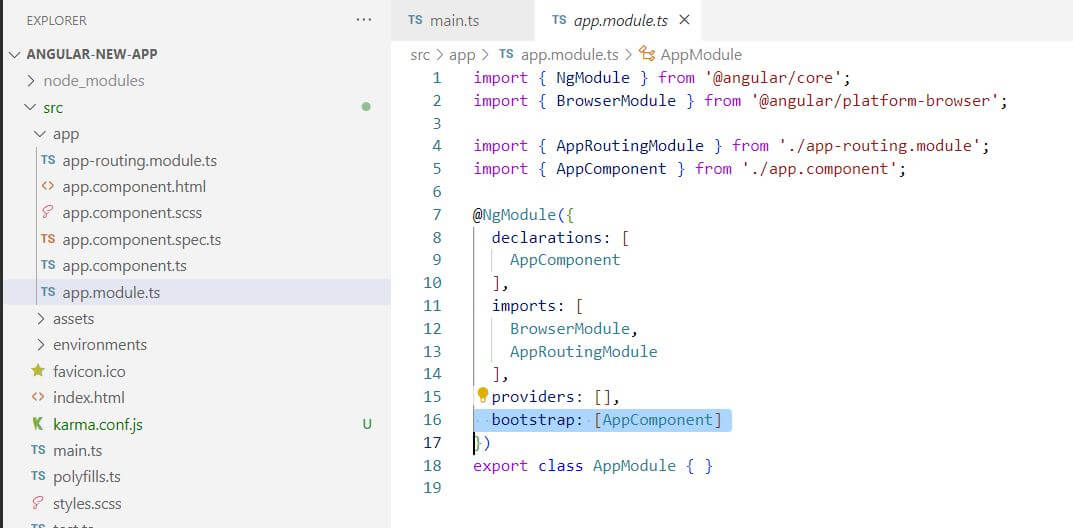 Passed The Bootstrap Module in the Main.ts.