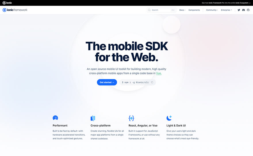 Ionic Top Mobile Framework
