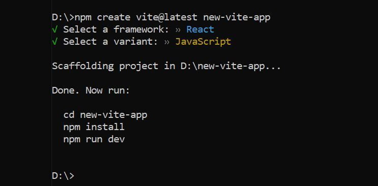 Create Vite JS Application