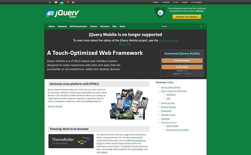 jQuery Best Mobile App Development Frameworks