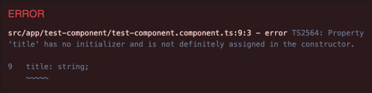 error message in new angular version 16