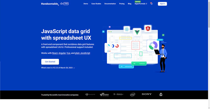 Handsontable Best JavaScript Data Grid Libraries