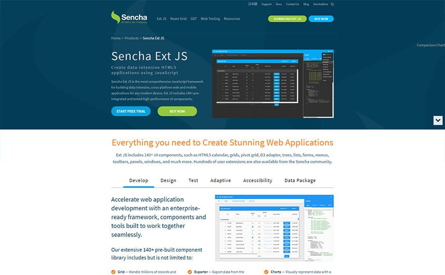 Sencha Ext JS App Development Frameworks