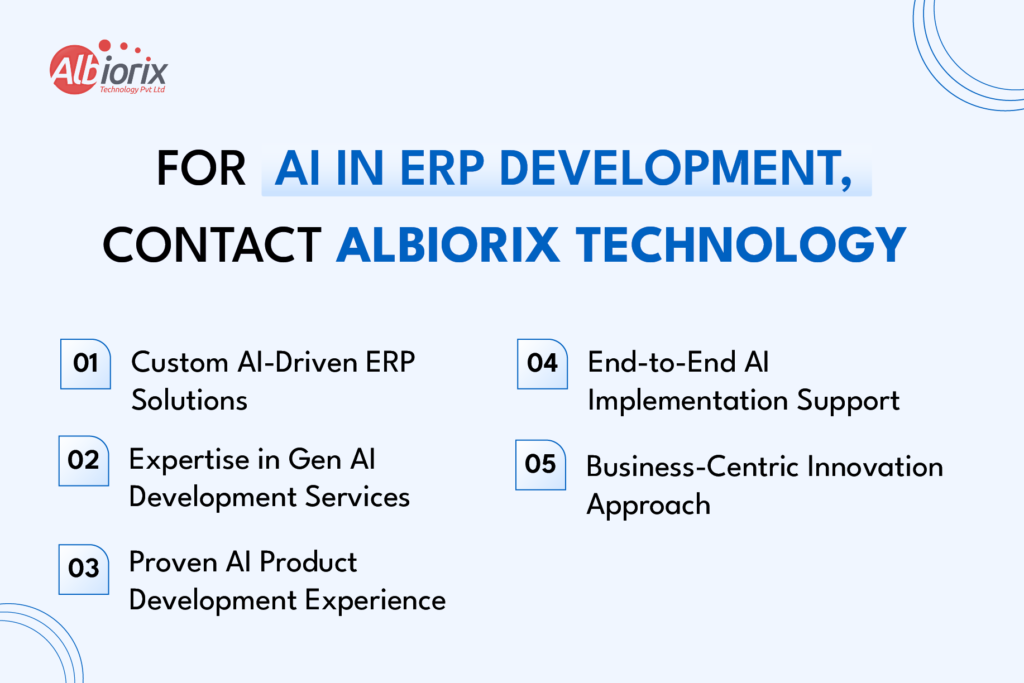 For AI in ERP Development, Contact Albiorix Technology